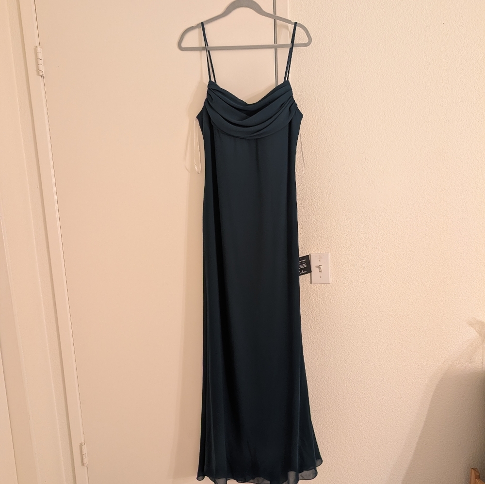Lulu's Emerald Green Cowl Neck Evening Gown